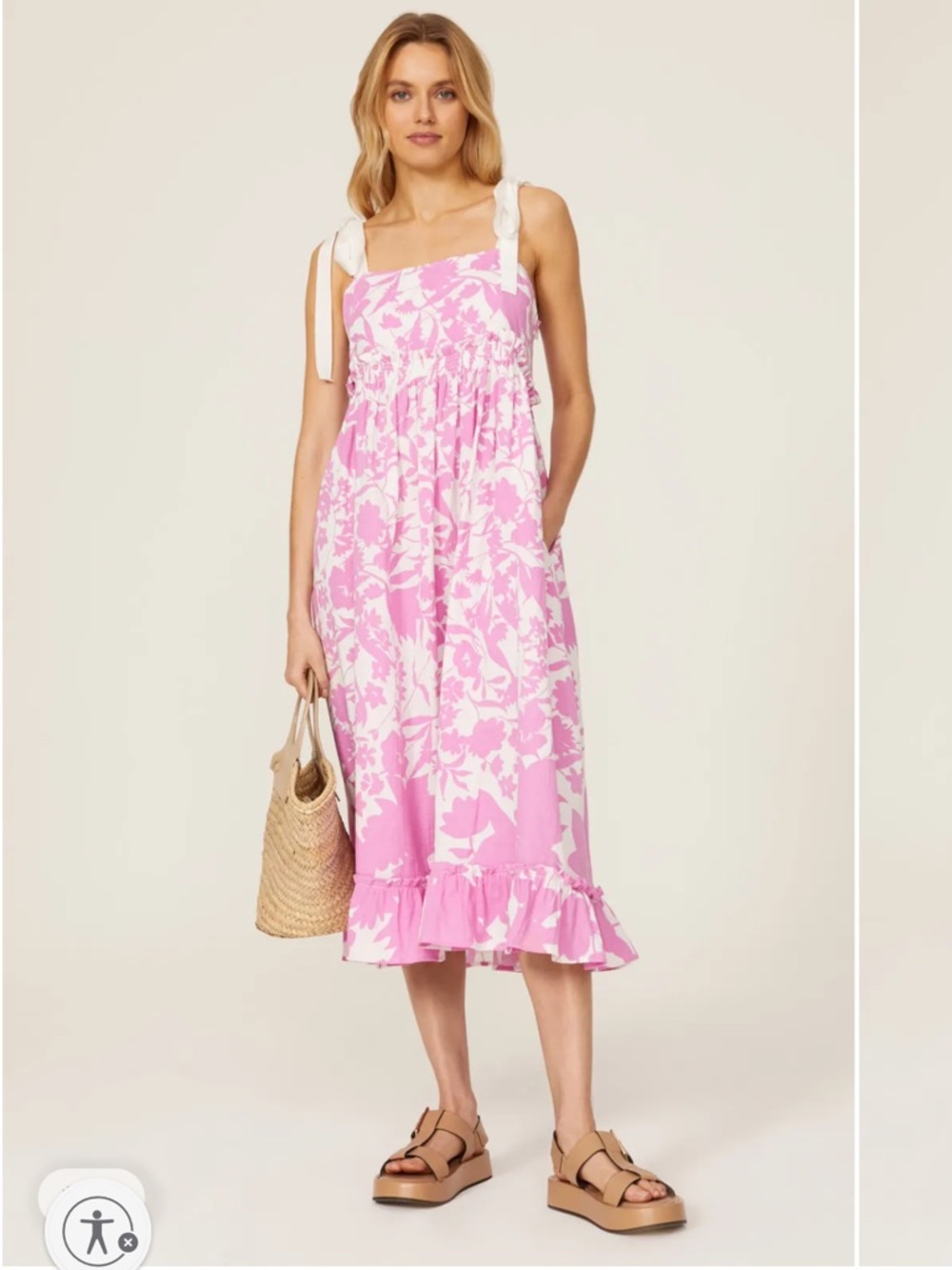 Peter Som Floral Printed Midi Dress Size 6